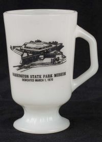 Washington State Park Museum Milk Glass Pedestal Coffee Mug